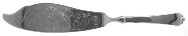 Lotus (Sterling, 1935) Engraved Fish Serving Knife-Stainless Blade