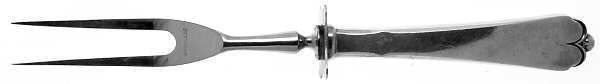 Lotus (Sterling, 1935) Small Carving Fork Stainless Prong W/Sterling Guar