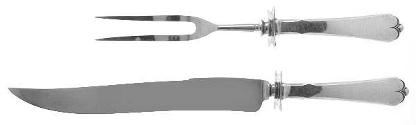 Lotus (Sterling, 1935) Large 2-Piece Roast Carving Set with Stainless Blade
