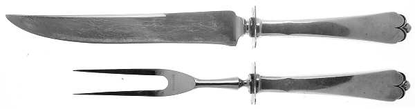 Lotus (Sterling, 1935) 2 Piece Small Carving Set W Sterling Guard