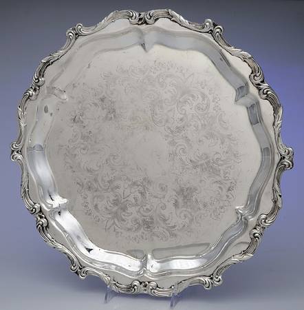 La Reine (Silverplate, Hollowware) 16" Footed Round Tray