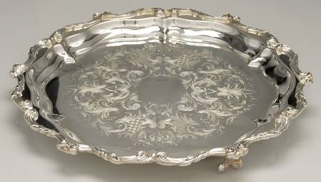 La Reine (Silverplate, Hollowware) 16" Round Footed Tray