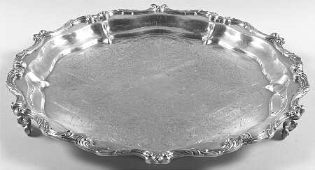 La Reine (Silverplate, Hollowware) Medium Round Silverplate Tray