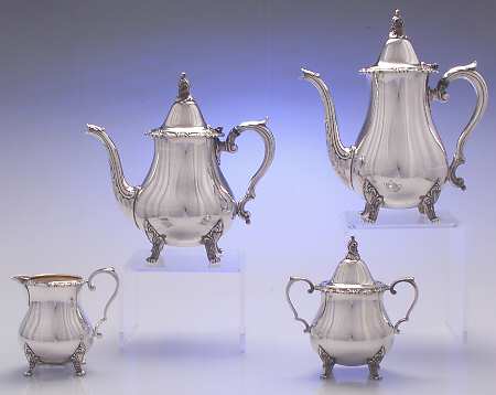 La Reine (Silverplate, Hollowware) (4 Piece) Silverplate Tea Set