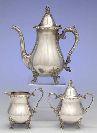 La Reine (Silverplate, Hollowware) (3 Pc) Coffee Set (PCP,PCR,PSU)