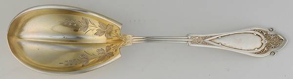 Venetian (Sterling, 1875) Bright Cut Preserve Spoon