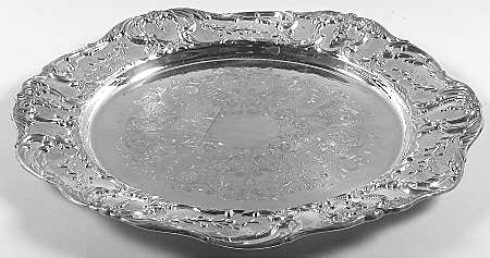 Grand Victorian (Silverplate, Hollowware) Medium Round Silverplate Tray