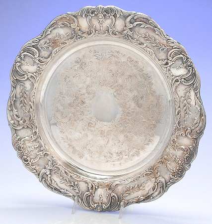 Grand Victorian (Silverplate, Hollowware) Medium Round Silverplate Tray
