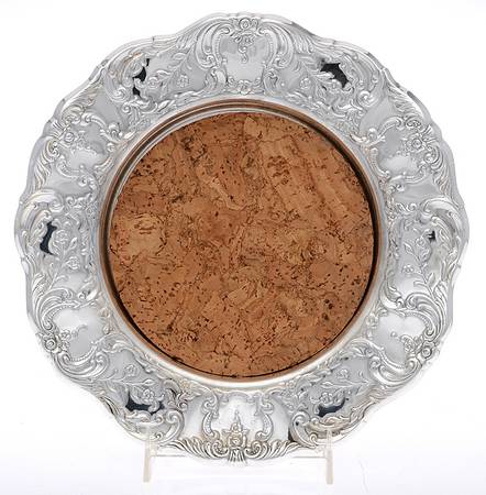 Grand Victorian (Silverplate, Hollowware) Wine Coaster with Cork Insert