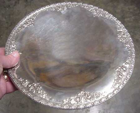 Normandie (Sterling, 1933, Hollowware) Sterling Footed Cake Plate
