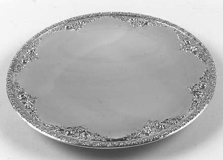 Normandie (Sterling, 1933, Hollowware) Footed Sterling Sandwich Plate