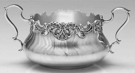 Pompadour (Sterling, 1895-1898, Hollowware) Mini Open Sugar Bowl