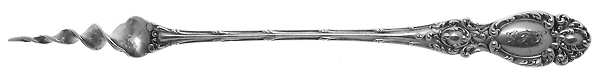 Lucerne (Sterling, 1896, Monograms) One Tine Butter Pick