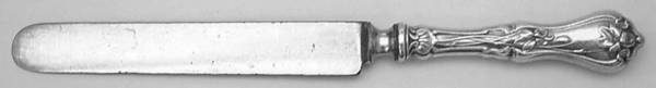 Violet (Sterling, 1905, Monograms) Blunt Hollow Knife with Bolster by Whiting Manf Co