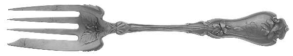 Violet (Sterling, 1905, Monograms) Individual Salad Fork by Whiting Manf Co