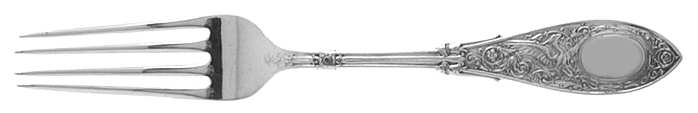 Arabesque (Sterling, 1875, Monograms) Fork by Whiting Manf Co