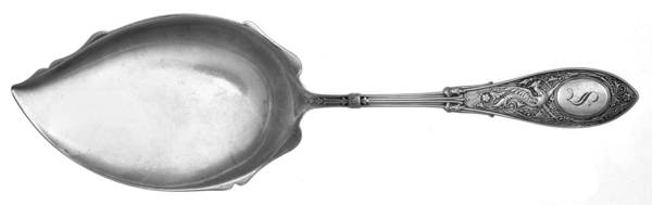 Arabesque (Sterling, 1875, Monograms) Large Solid Ice Cream Server by Whiting Manf Co