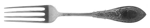 Arabesque (Sterling, 1875, Monograms) Fork by Whiting Manf Co