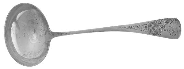 Antique Lily-Engraved (Sterling, 1882) Solid Soup Ladle