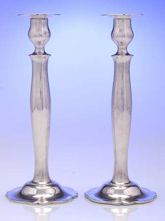 Antique (Sterling, Hollowware) Pair of 11" Candlesticks