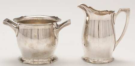 Antique (Sterling, Hollowware) Mini Sterling Creamer and Open Sugar