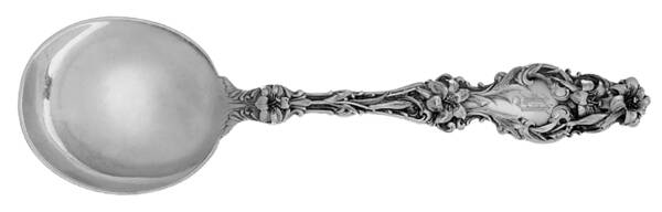 Lily (Sterling, 1902, Lion-Pat. 1902, Monograms) Round Bowl Soup Spoon (Gumbo)