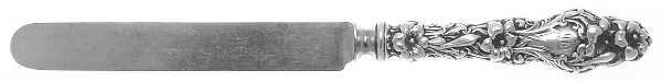Lily (Sterling, 1902, Lion-Pat. 1902, Monograms) Youth/Tea Knife with Silverplate Blade