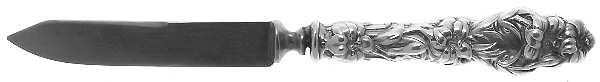 Lily (Sterling, 1902, Lion-Pat. 1902, Monograms) Hollow Thick Handle Fruit Knife