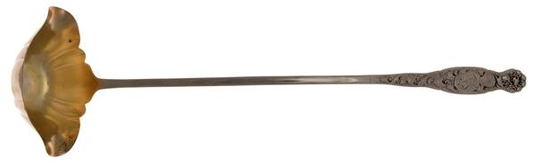 Heraldic (Sterling, 1880, Monograms) Punch Ladle Solid Piece by Whiting Manf Co