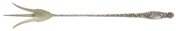 Heraldic (Sterling, 1880, Monograms) Large Lettuce Serving Fork by Whiting Manf Co