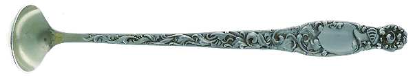 Heraldic (Sterling, 1880, Monograms) Mustard Spoon by Whiting Manf Co