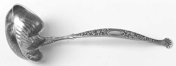 Hyperion (Sterling, 1888, Monograms) Large Cream Ladle, Solid Piece by Whiting Manf Co