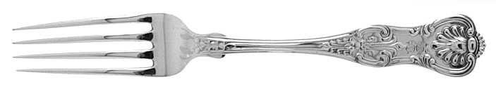 Old King (Sterling, 1890, Monograms) Fork