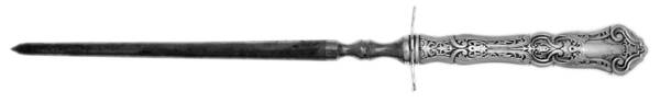 Cardinal (Silverplate, 1907, Monograms) Small Steel Rod Sharpener Knife