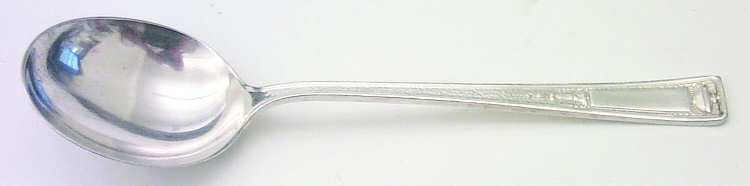 Buckingham (Silverplate, 1924, Monograms) Round Bowl Soup Spoon (Gumbo)
