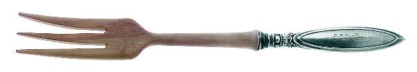 WSC21 (STERLING) Salad Serving Fork with Wooden Prongs