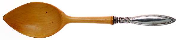 WSC21 (STERLING) Salad Serving Spoon with Wooden Bowl