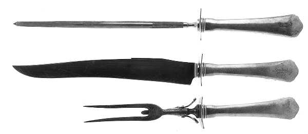 Antique (Sterling, 1926) (3 Pc)Carving Set-Lg Stnbl/Roast w/Sterling Guard