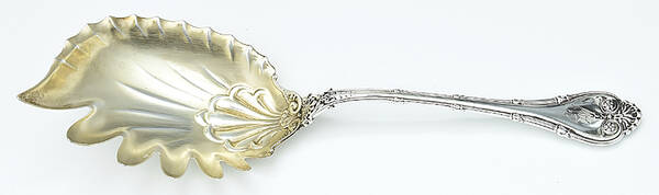 Empire (Sterling, 1892, Monograms) Solid Macaroni Server by Whiting Manf Co