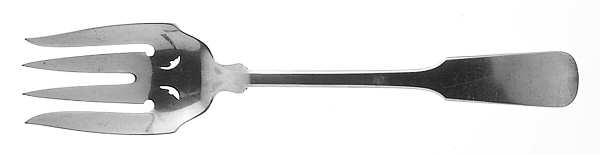 Colonial Fiddle (Sterling, 1925) Medium Solid Cold Meat Serving Fork