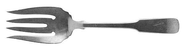 Colonial Fiddle (Sterling, 1925) Small Solid Cold Meat Serving Fork