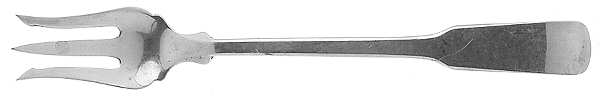 Colonial Fiddle (Sterling, 1925) Short Handle Pickle/Olive Fork by Watson