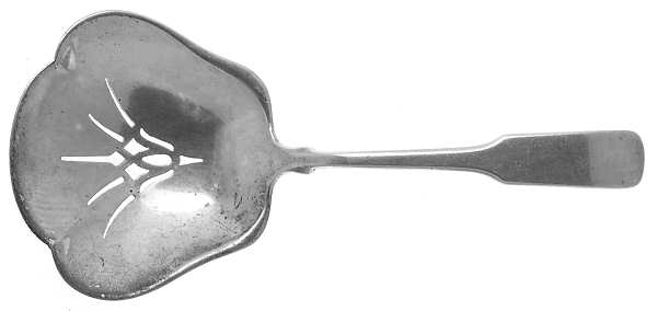 Colonial Fiddle (Sterling, 1925) Solid Bon Bon Spoon with Pierced Bowl
