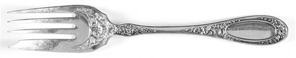 Blossom (Silverplate, 1909, Monograms) Medium Solid Cold Meat Serving Fork