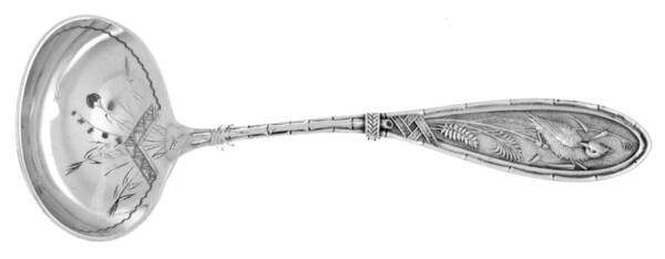 Japanese (Sterling, 1874, Monograms) Solid Bright Cut Cream Ladle
