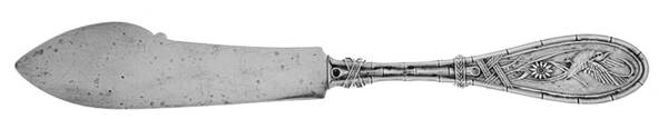 Japanese (Sterling, 1874, Monograms) Individual Solid Fish Knife