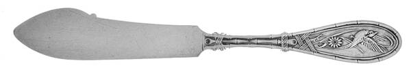 Japanese (Sterling, 1874, Monograms) Individual Solid Fish Knife
