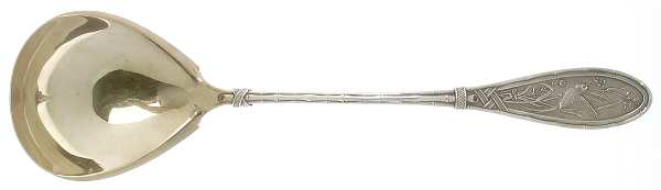 Japanese (Sterling, 1874, Monograms) Large Solid Soup Ladle