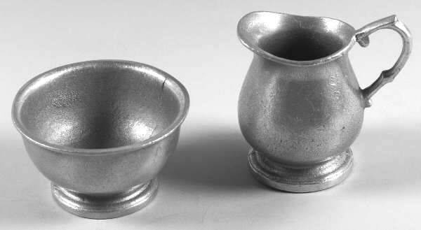 Plough Tavern (Armetale, Hollowware, Satin) Miniature Creamer and Open Sugar