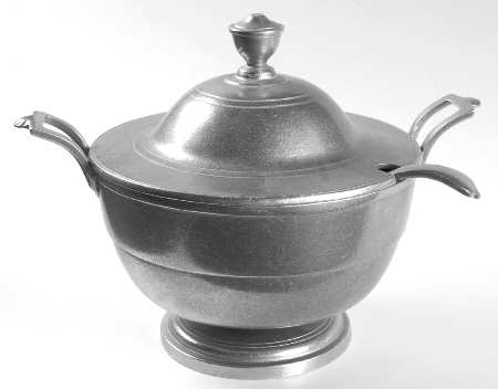 Plough Tavern (Armetale, Hollowware, Satin) Pedestal Tureen with Lid and Ladle